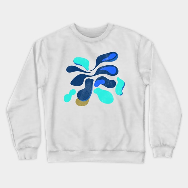 Sea waves ocean abstract blue Crewneck Sweatshirt by carolsalazar